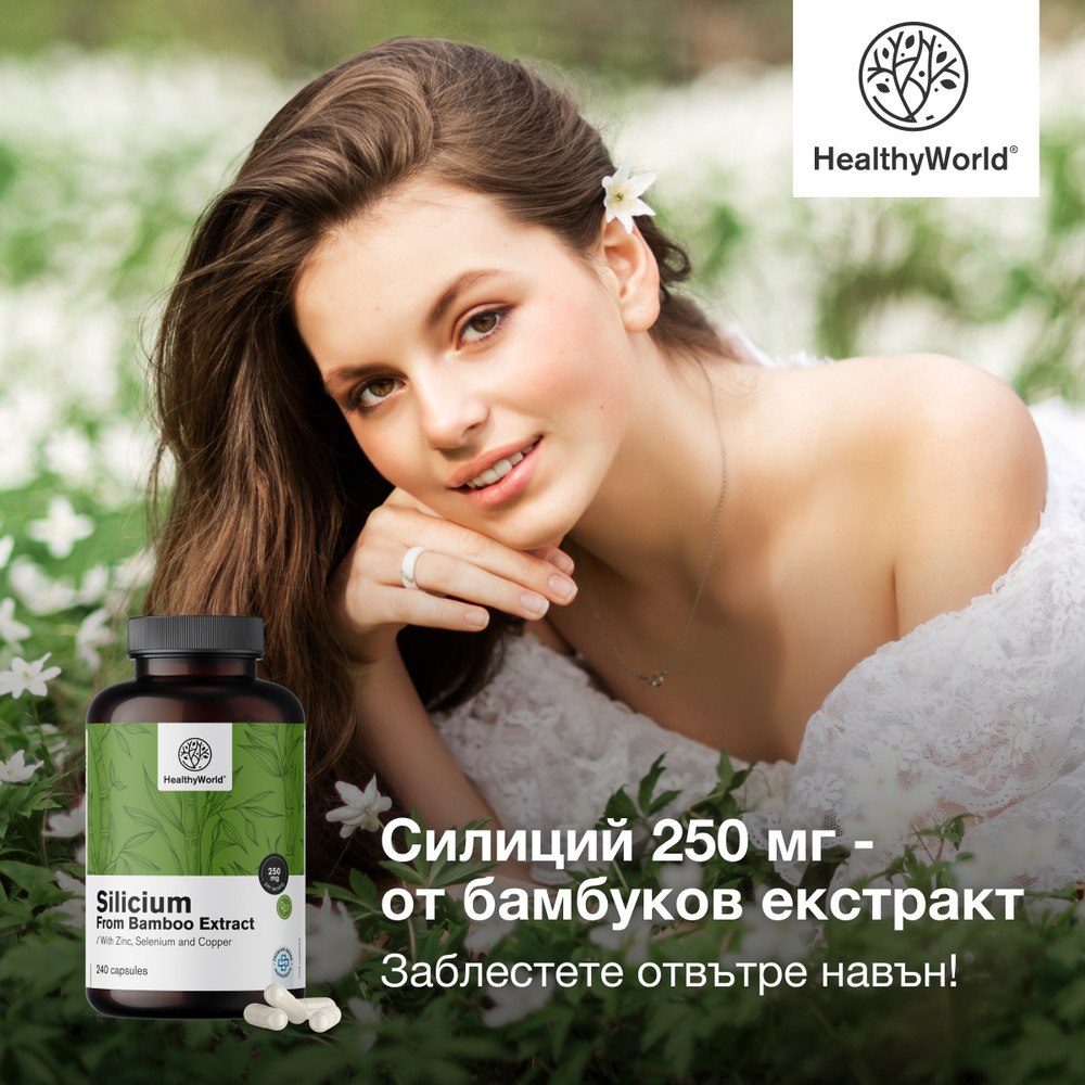 Силиций 250 мг - от бамбуков екстракт, 240 капсули - HealthyWorld.bg