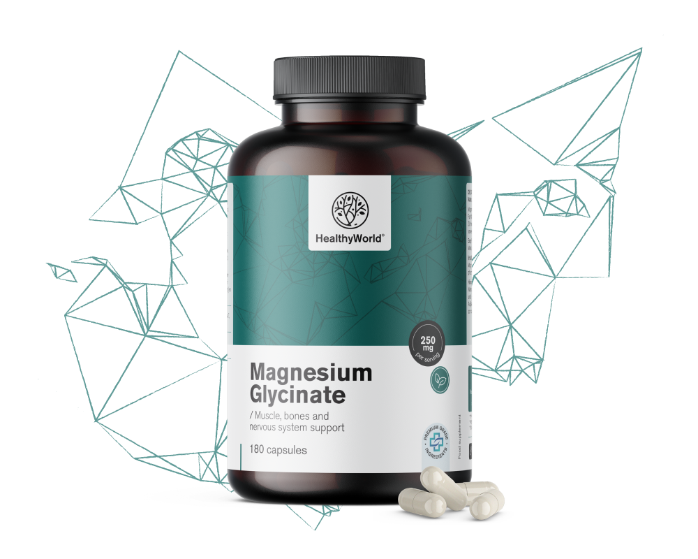 Магнезиев глицинат 250 мг, 180 капсули - HealthyWorld.bg