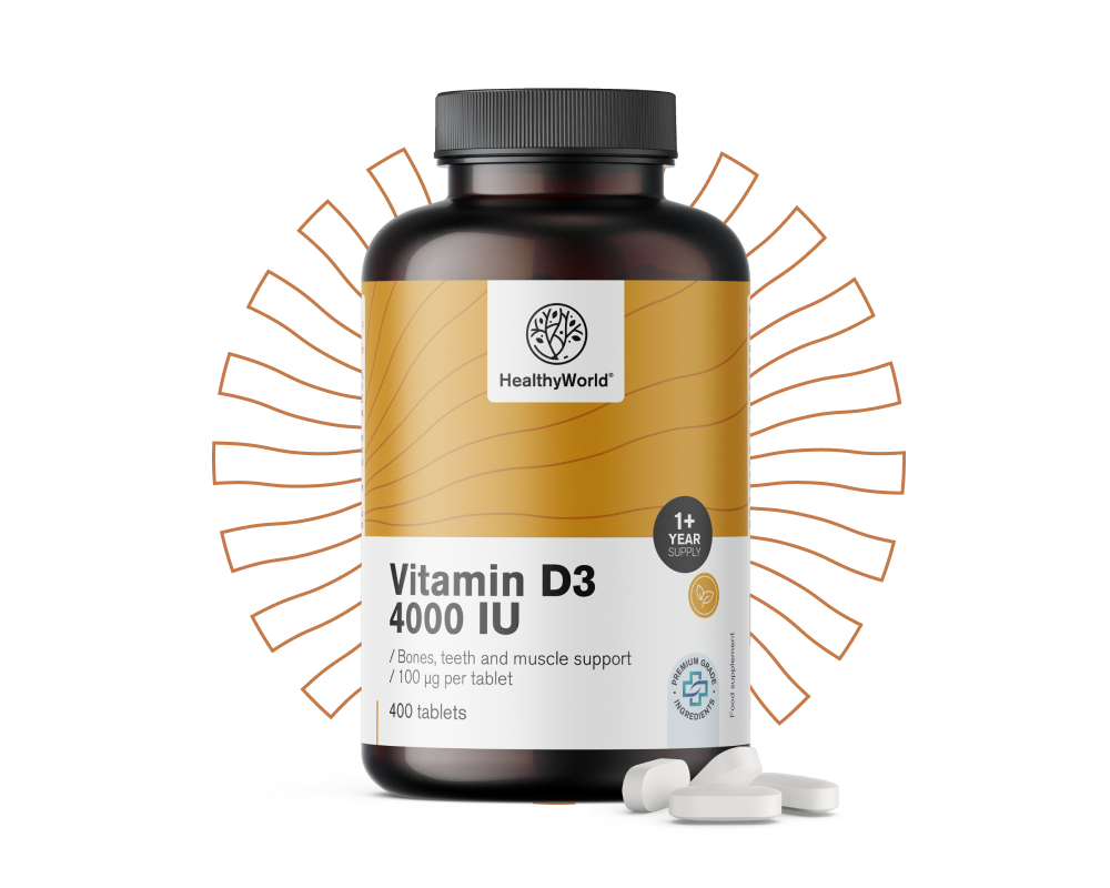 Витамин D3 4000 IU, 400 таблетки - HealthyWorld.bg