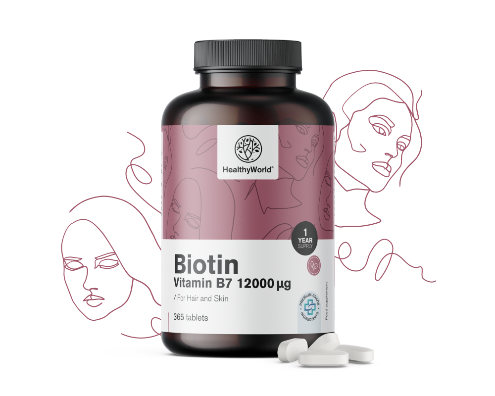 Биотин 12000 µg, 365 таблетки - HealthyWorld.bg
