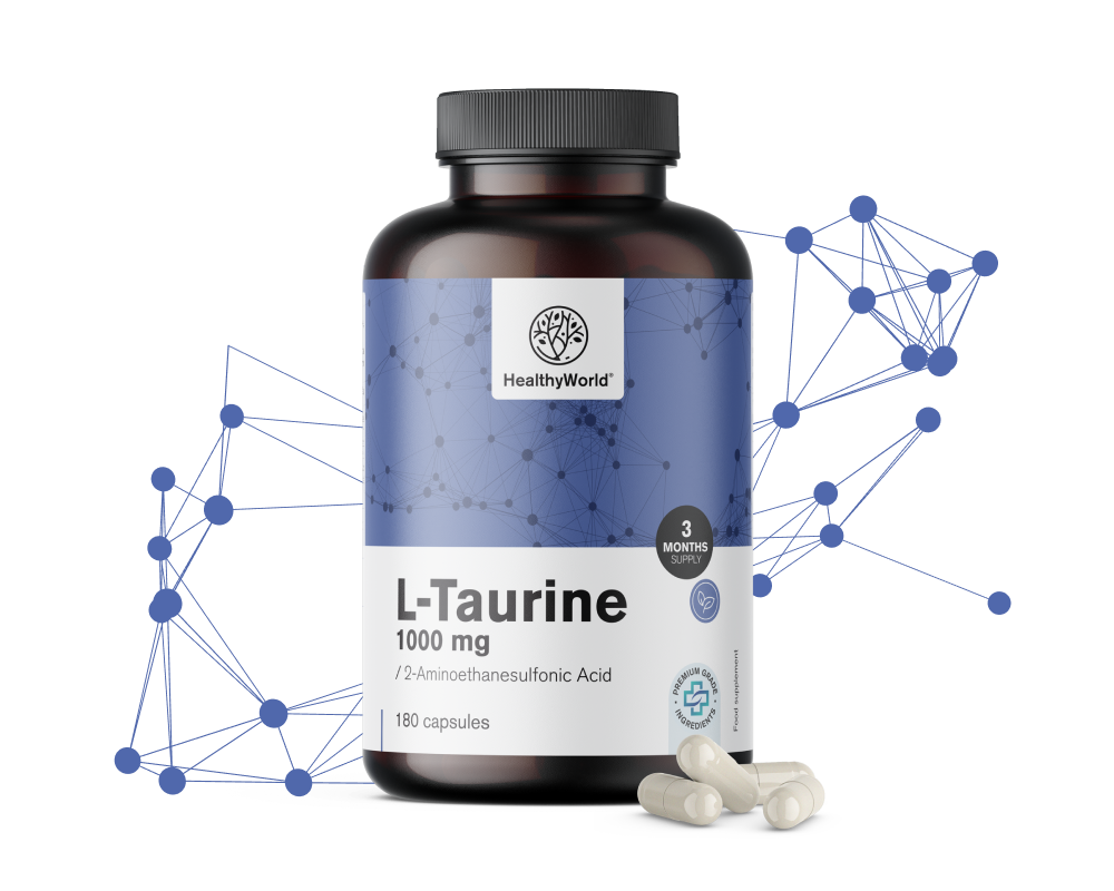 3x L-таурин 1000 мг, общо 540 капсули - HealthyWorld.bg