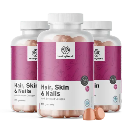 3x Hair, Skin & Nails – Бонбони за коса, кожа и нокти, общо 360 гумени бонбона