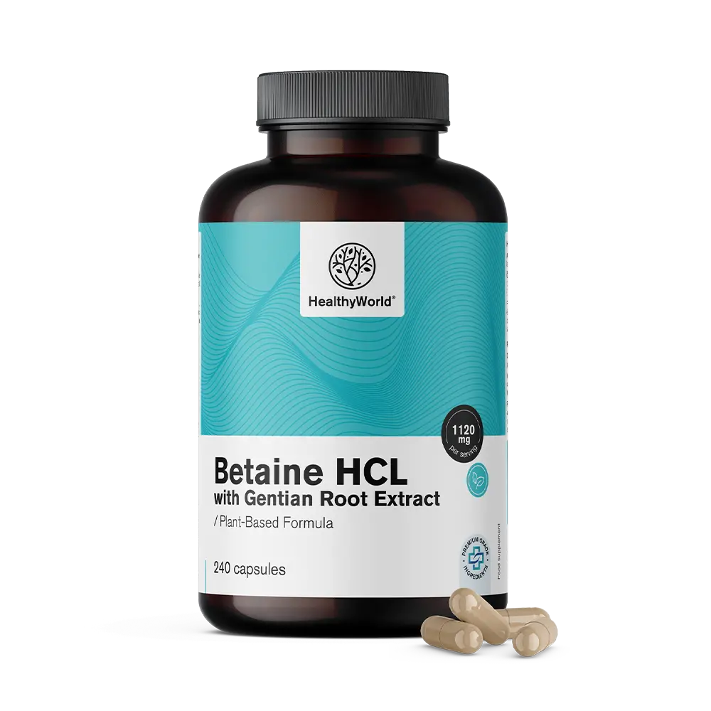 Betain HCL 1120 мг с жълтоглав трън.