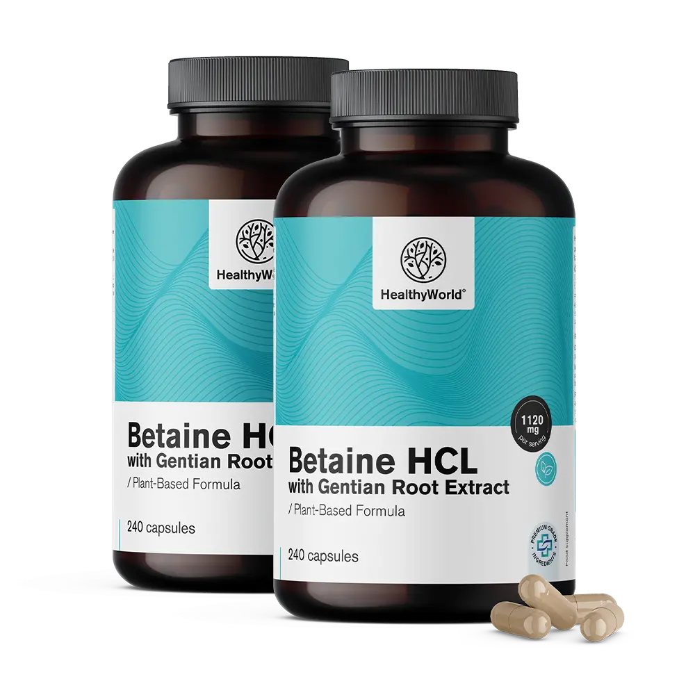 Betain HCL 1120 мг с жълтоглав трън.