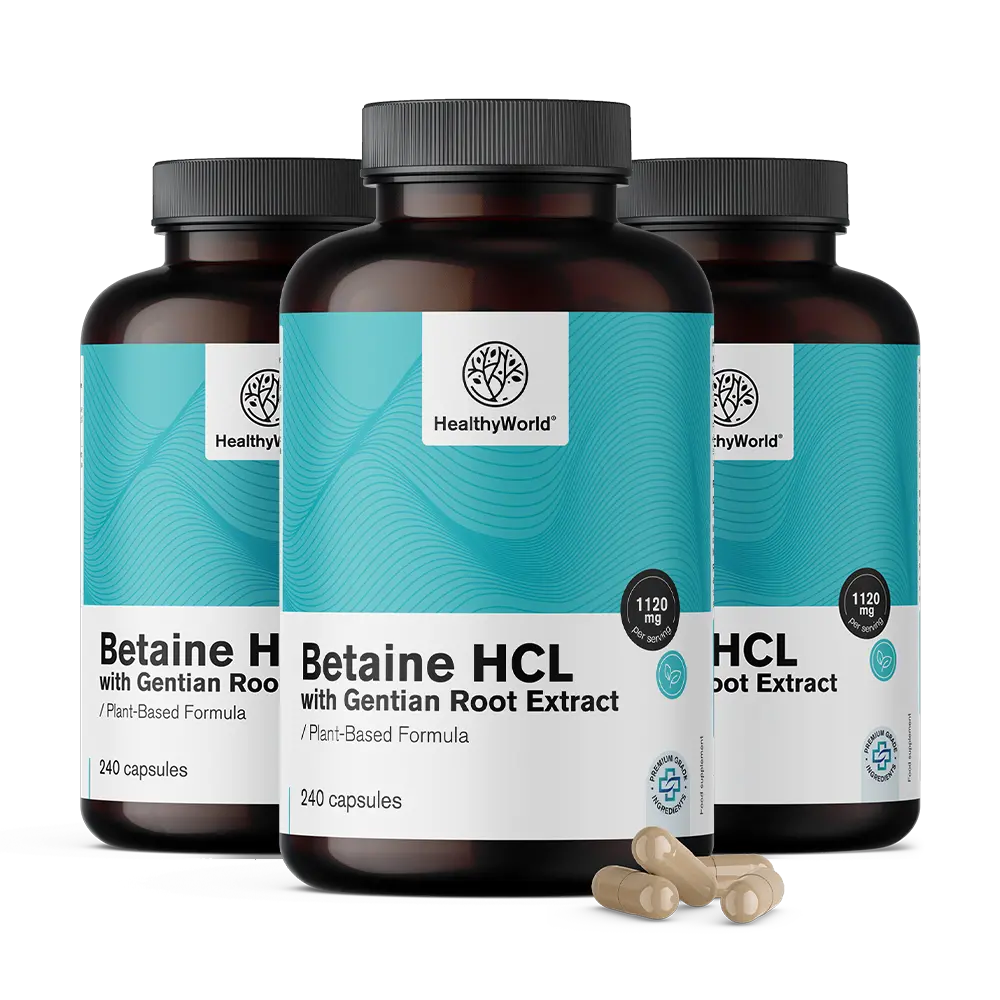 Betain HCL 1120 мг с жълтоглав трън.