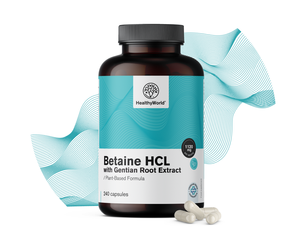 3x Бетаин HCL 1120 мг, общо 720 капсули - HealthyWorld.bg