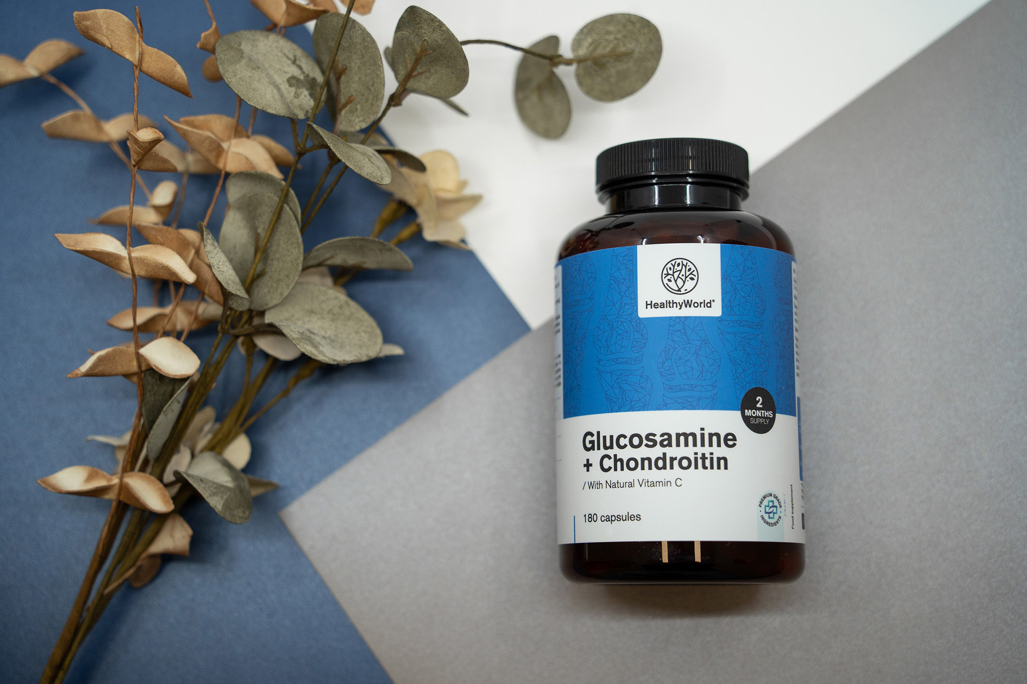 Глюкозамин + хондроитин, 180 капсули - HealthyWorld.bg