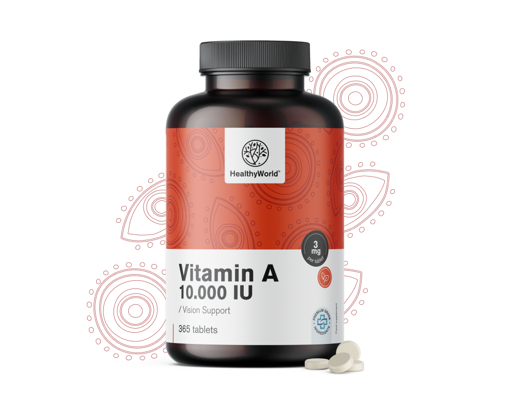 Витамин А 10 000 IU, 365 таблетки - HealthyWorld.bg