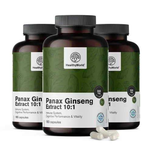 3x Panax Ginseng 300 мг - екстракт от женшен 10:1, общо 540 капсули