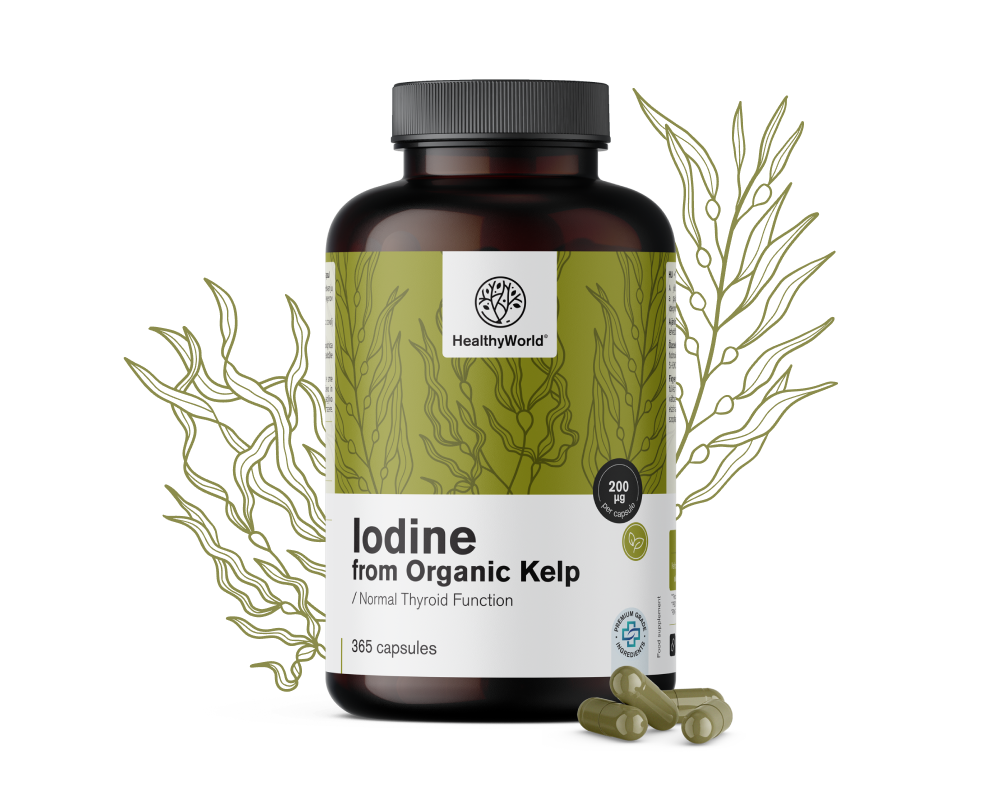 Естествен йод 200 µg - от BIO водорасли, 365 капсули - HealthyWorld.bg