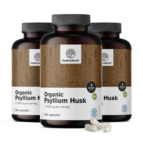 3x BIO Псилиум (индийски живовляк) 1400 мг, общо 720 капсули